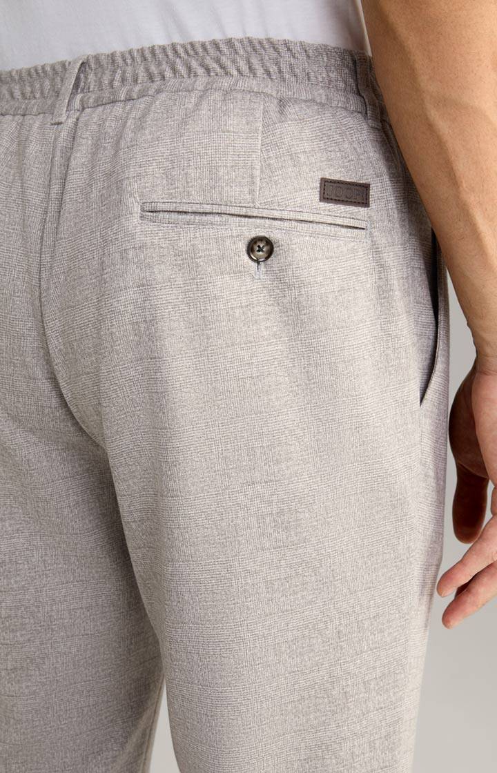 Joop Jerseyhose Lester in Grau kariert Nur noch ein Tag übrig