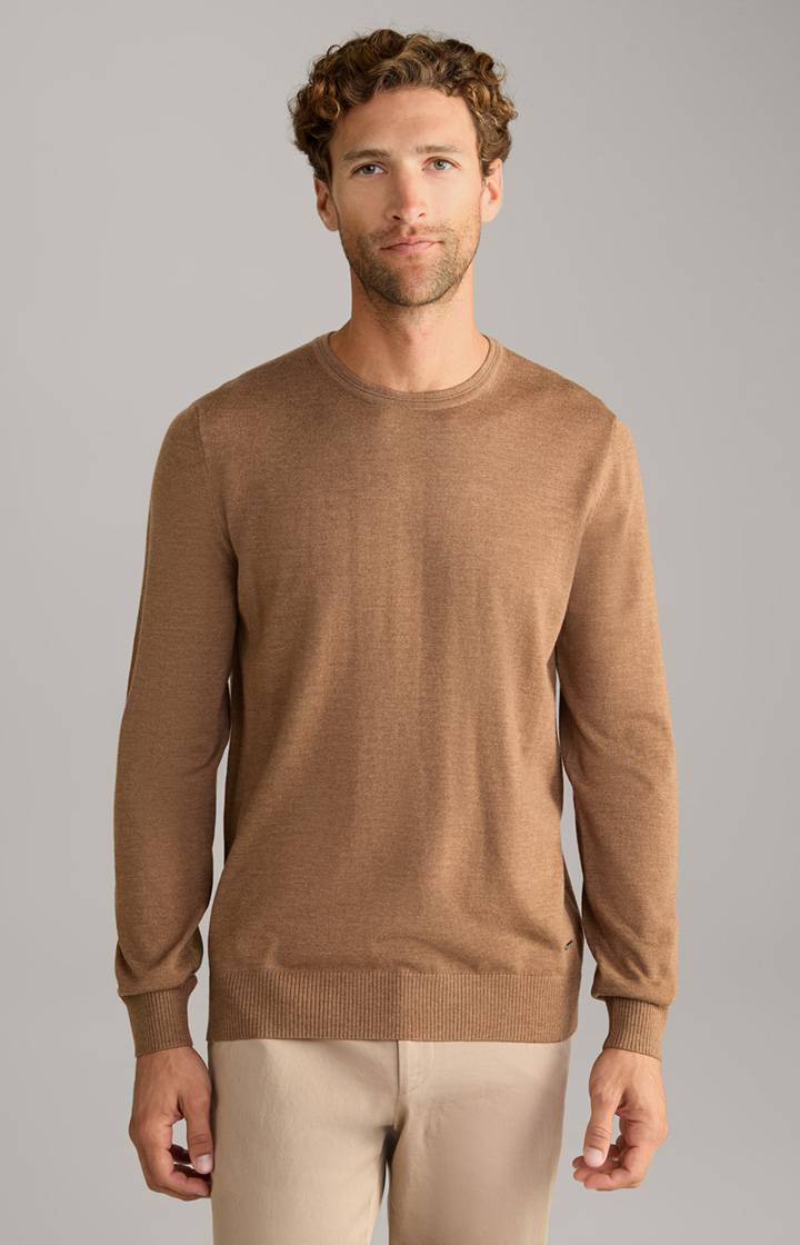 Joop Merinowoll-Pullover Denny in Dunkelbeige 50% Rabatt für begrenzte Zeit