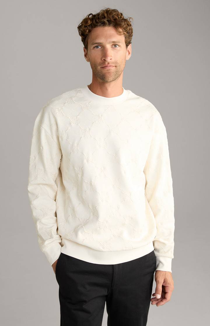 Joop Cornflower-Sweatshirt Cortez in Creme gemustert Fabrikverkauf