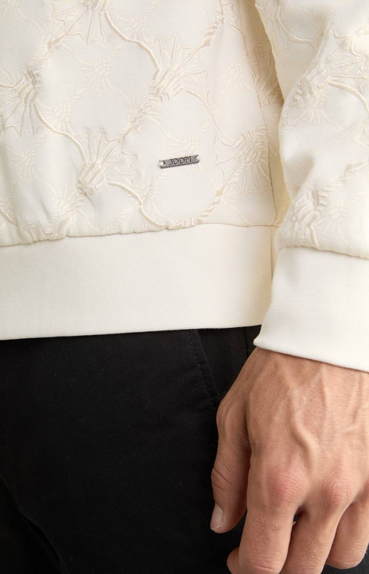 Joop Cornflower-Sweatshirt Cortez in Creme gemustert Fabrikverkauf