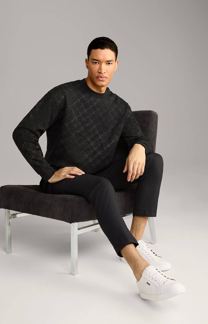Joop Cornflower-Sweatshirt Cortez in Schwarz gemustert Flash Sale