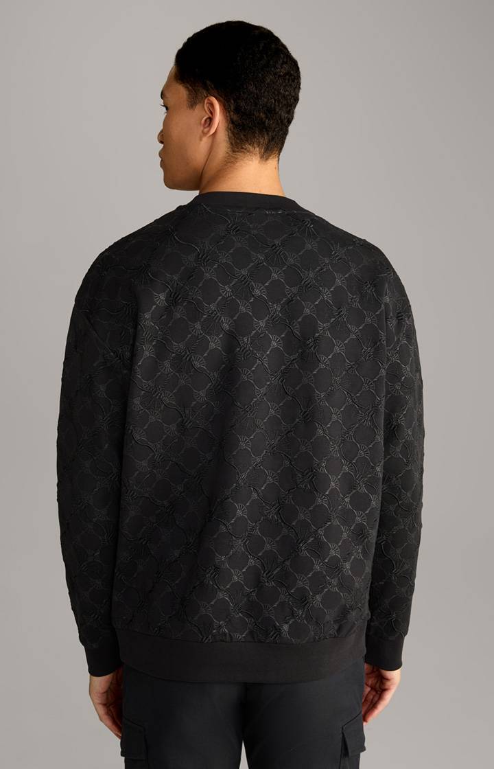 Joop Cornflower-Sweatshirt Cortez in Schwarz gemustert Flash Sale