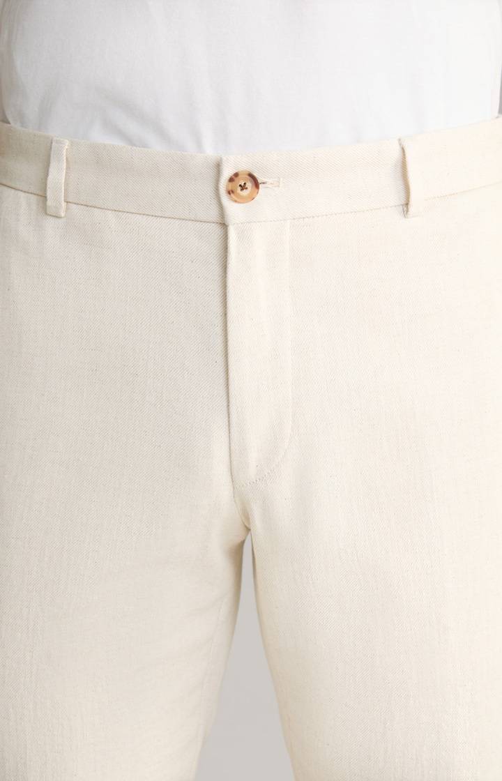 Joop Leinenmix Chino Hank in Creme Begrenzte Freigabe