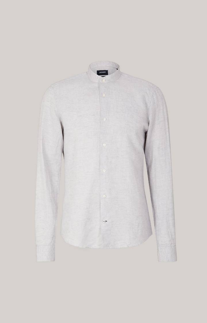 Joop Leinen-Baumwoll-Hemd Pebo in Hellgrau meliert Online Shopping