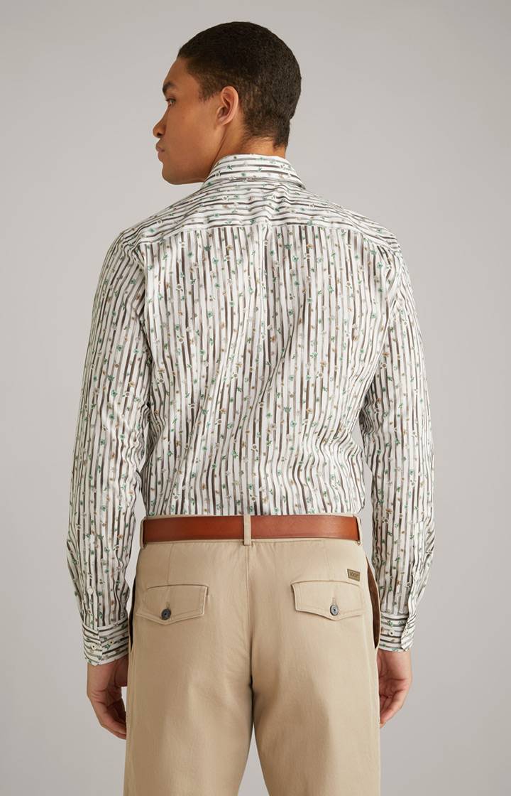 Joop Hemd Pai in Offwhite/Hellgrün/Braun gemustert Cyber Monday