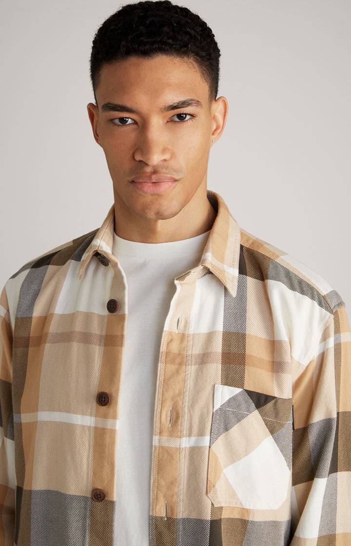 Joop Hemd Harvi in Beige kariert Blitzangebot