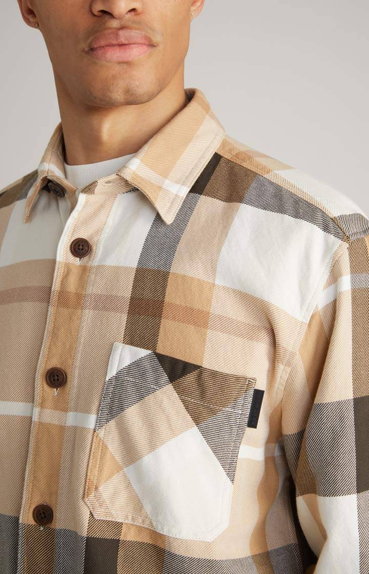 Joop Hemd Harvi in Beige kariert Blitzangebot