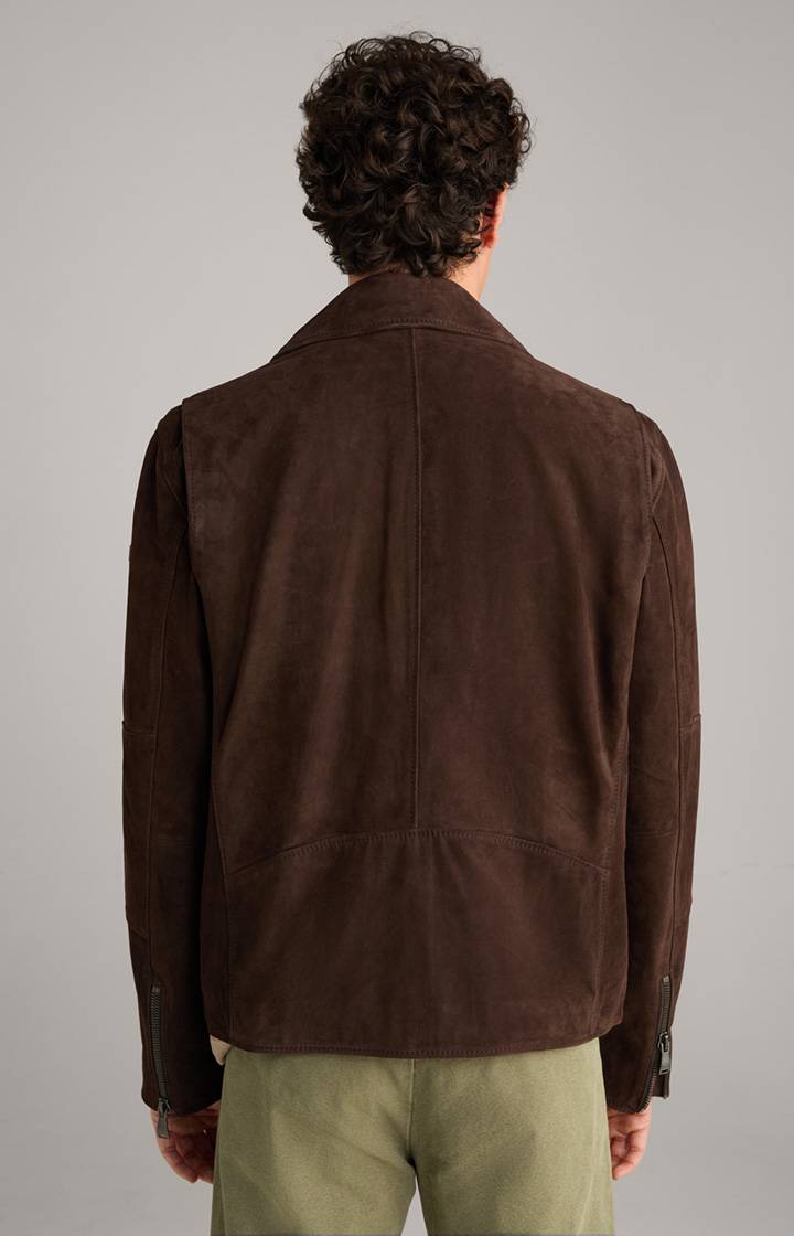 Joop Velours-Lederjacke Lezy in Dunkelbraun Neueste Stile