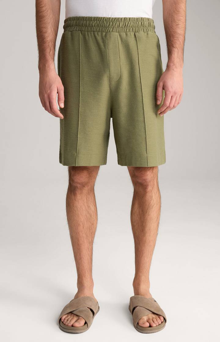 Joop Baumwoll-Shorts Damiano in Oliv strukturiert Letzter Tag