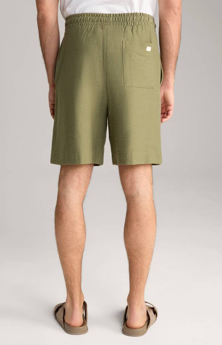 Joop Baumwoll-Shorts Damiano in Oliv strukturiert Letzter Tag