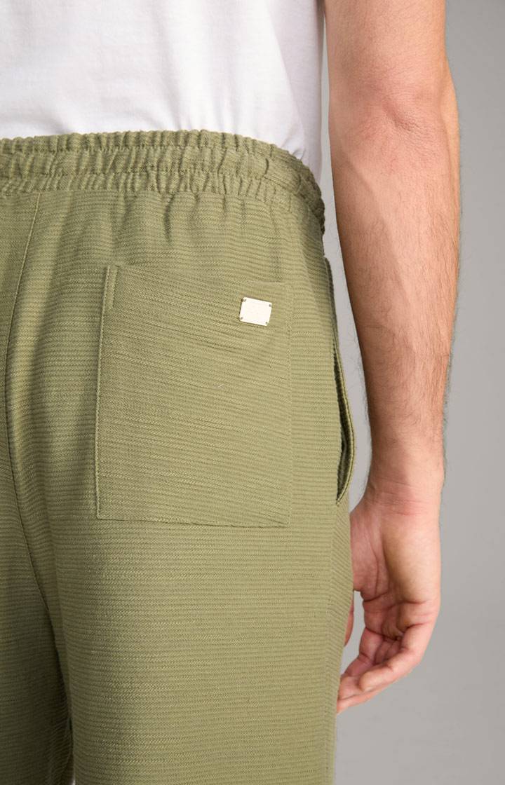 Joop Baumwoll-Shorts Damiano in Oliv strukturiert Letzter Tag