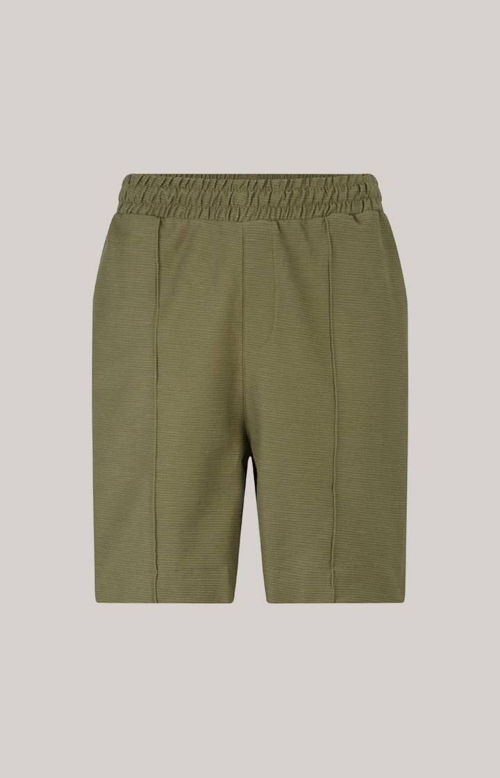 Joop Baumwoll-Shorts Damiano in Oliv strukturiert Letzter Tag
