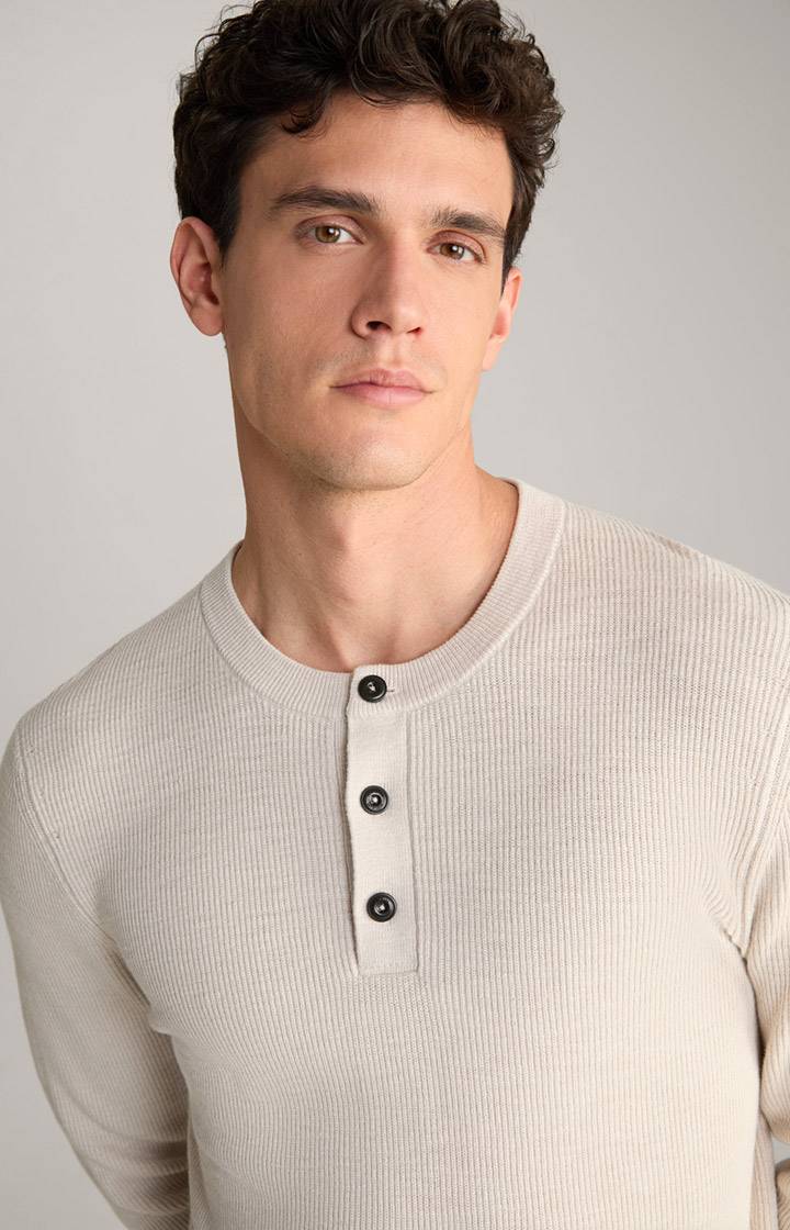 Joop Strickpullover Henley in Hellbeige Zeitbegrenzte Promotion