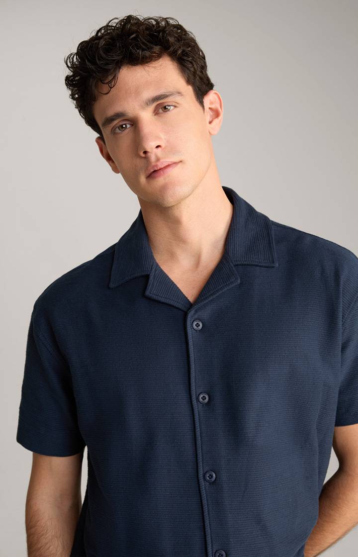Joop Hemd Damian in Navy strukturiert Im Verkauf
