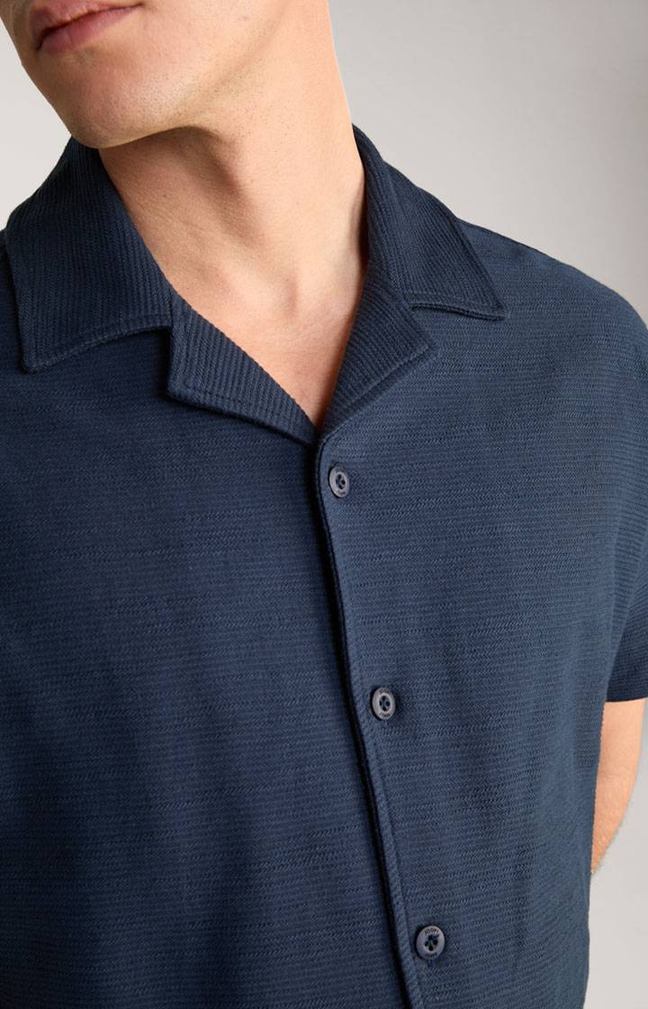 Joop Hemd Damian in Navy strukturiert Im Verkauf