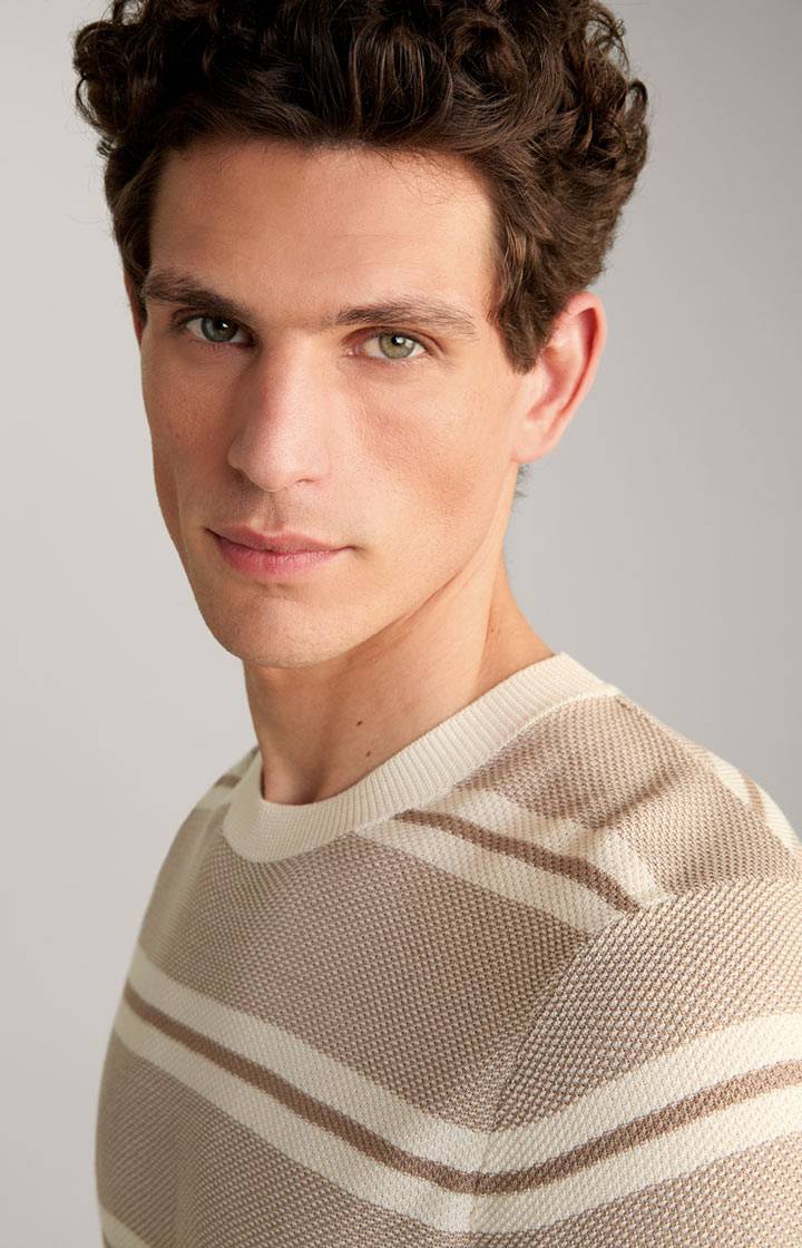 Joop Strick-Shirt Vico in Beige/Offwhite gestreift Black Friday