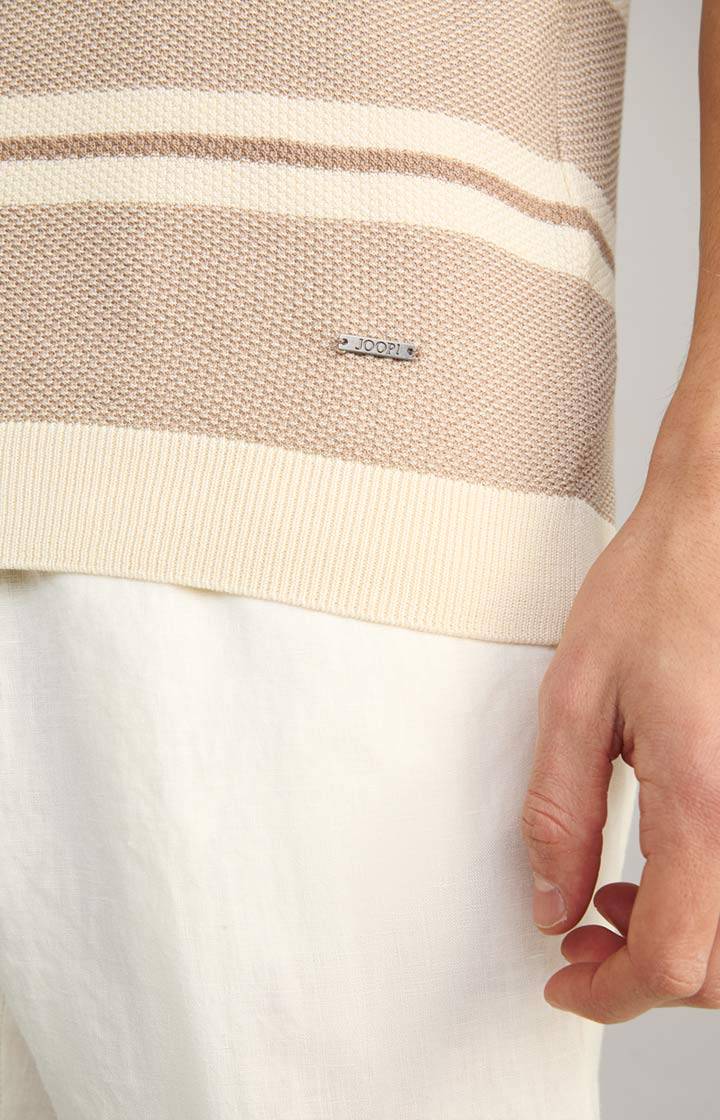 Joop Strick-Shirt Vico in Beige/Offwhite gestreift Black Friday