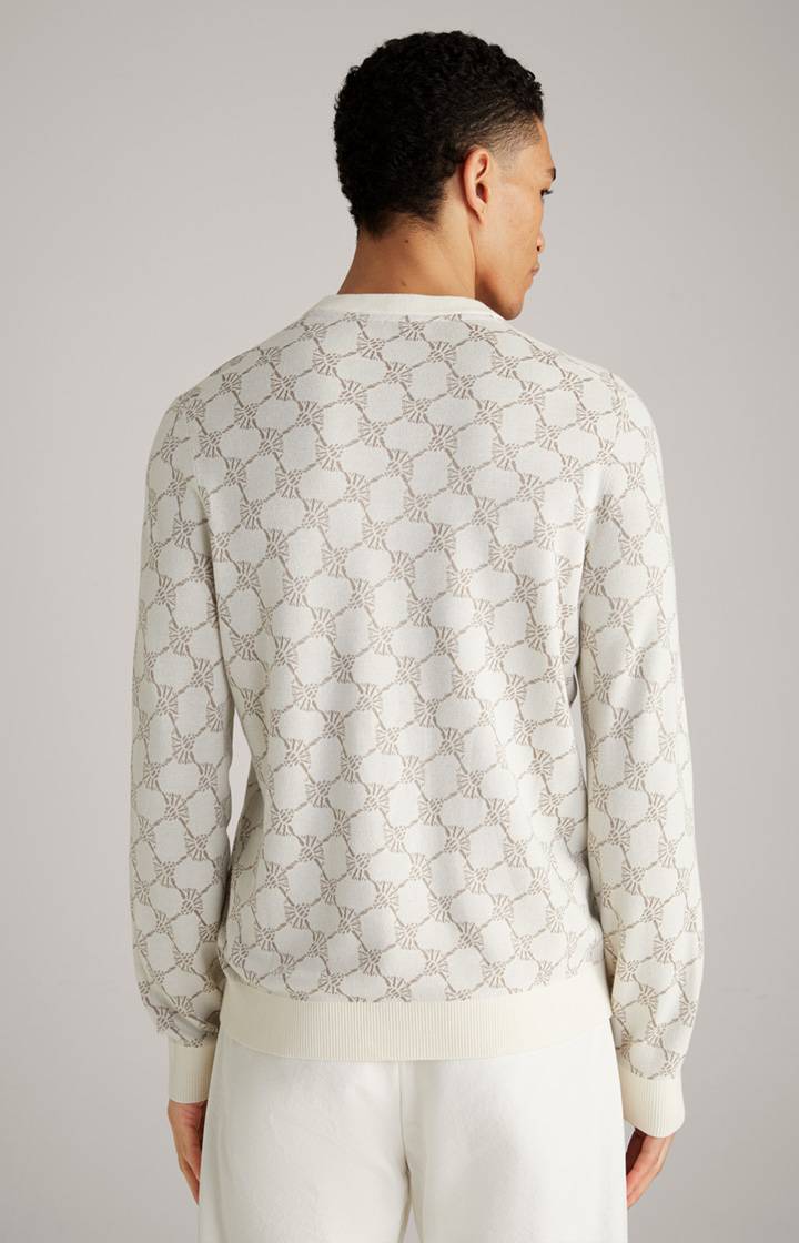 Joop Cornflower-Pullover Ravon in Weiß gemustert Exklusive Angebote