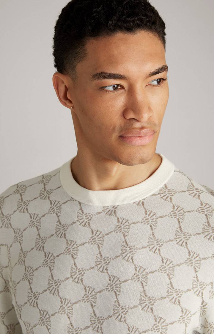 Joop Cornflower-Pullover Ravon in Weiß gemustert Exklusive Angebote