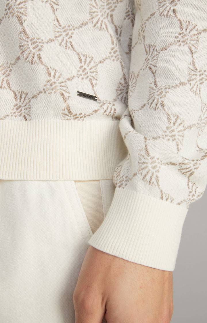 Joop Cornflower-Pullover Ravon in Weiß gemustert Exklusive Angebote