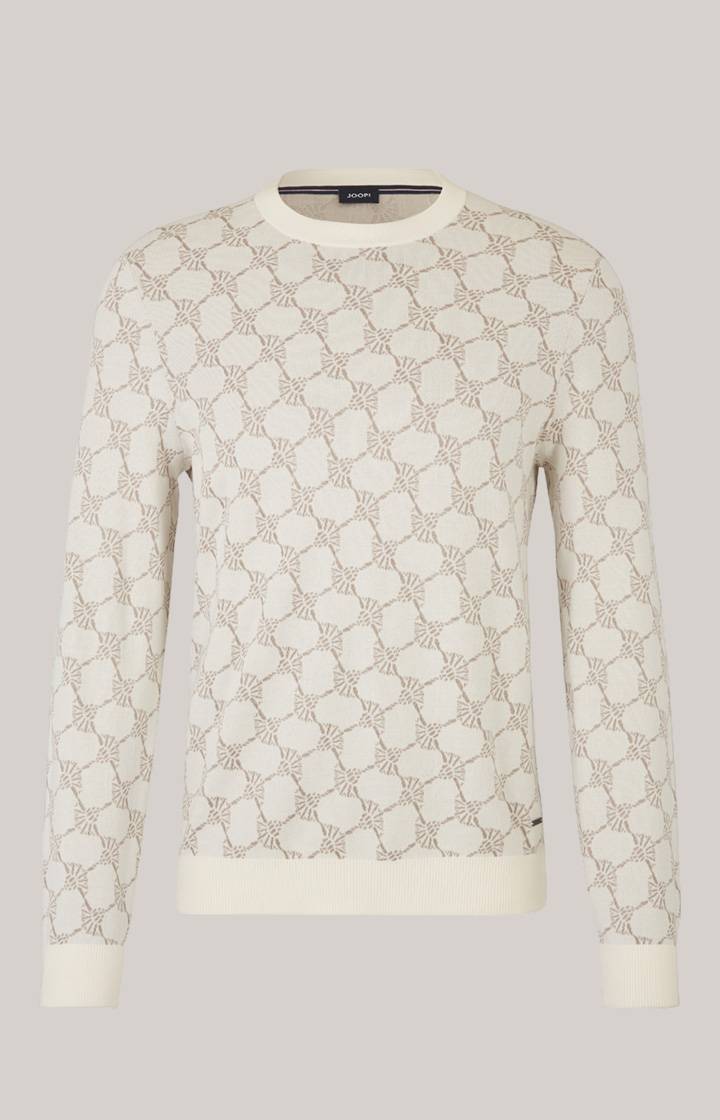 Joop Cornflower-Pullover Ravon in Weiß gemustert Exklusive Angebote