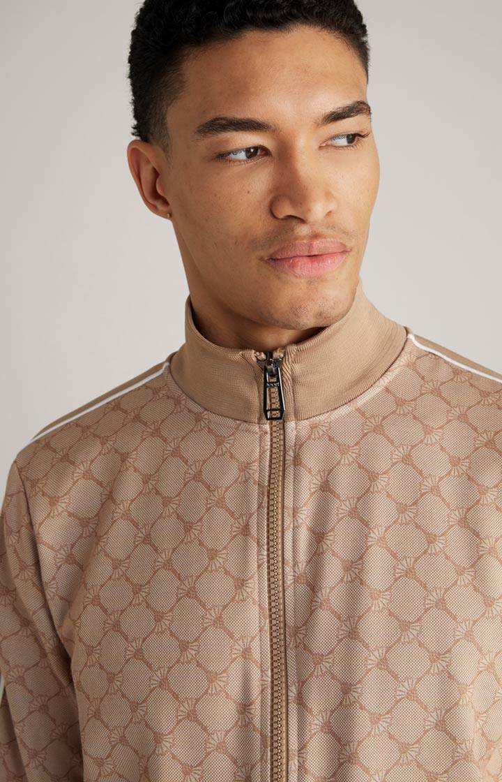 Joop Cornflower-Sweatjacke Tayfun in Beige gemustert Blitzangebot