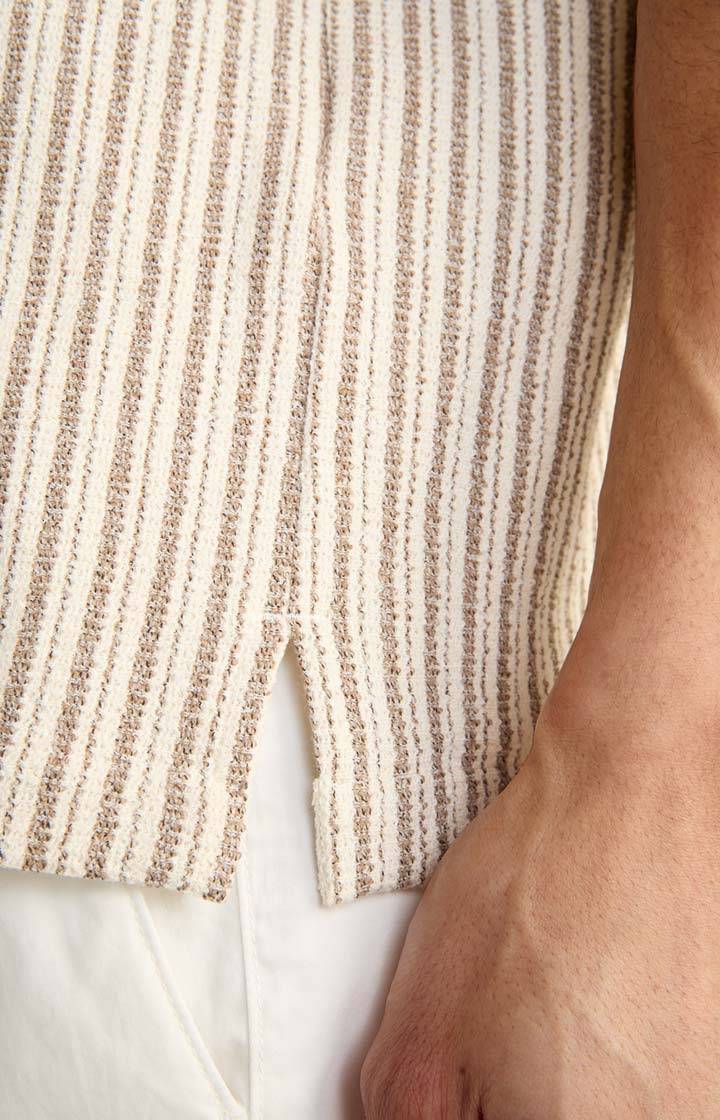 Joop Strick-Hemd Kawi in Beige gestreift VIP-Rabatte