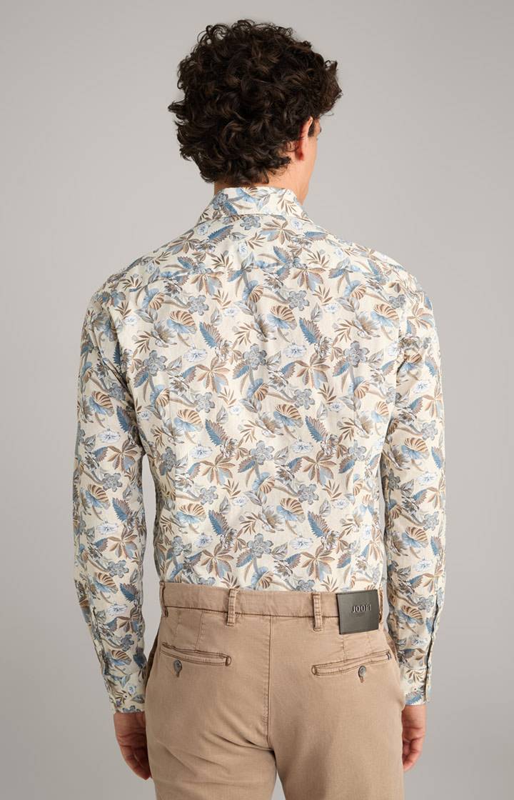Joop Hemd Pai in Hellbeige/Blau gemustert Bis zu 60% Rabatt