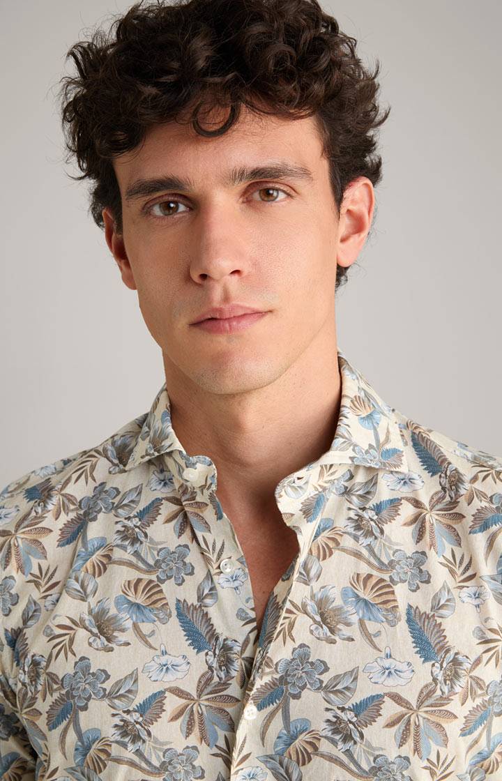 Joop Hemd Pai in Hellbeige/Blau gemustert Bis zu 60% Rabatt