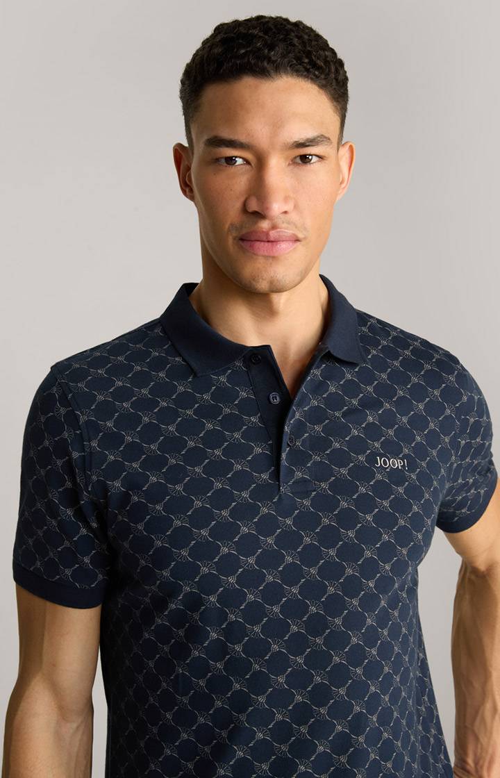 Joop Cornflower Poloshirt Paigam in Navy gemustert Nur noch ein Tag übrig