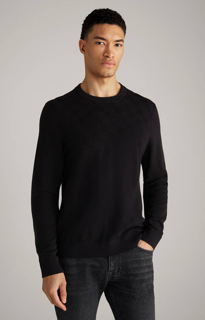 Joop Cornflower-Pullover Ravon in Schwarz gemustert Verkauf