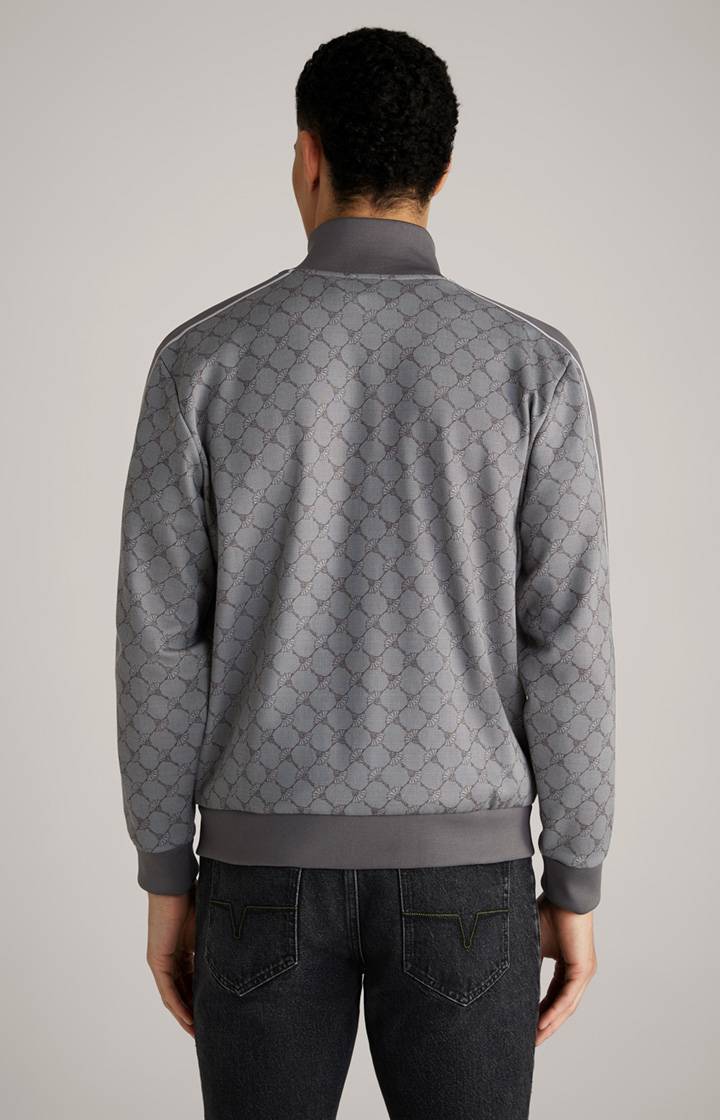 Joop Cornflower-Sweatjacke Tayfun in Grau gemustert im Angebot