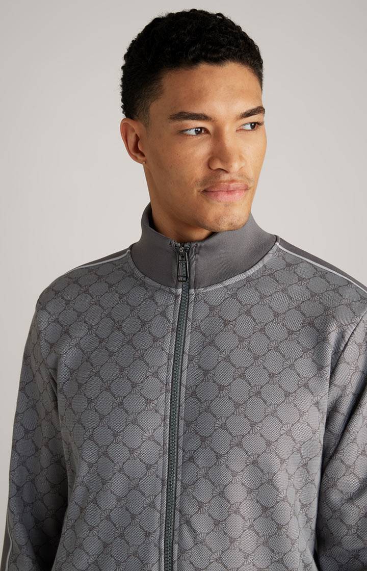 Joop Cornflower-Sweatjacke Tayfun in Grau gemustert im Angebot
