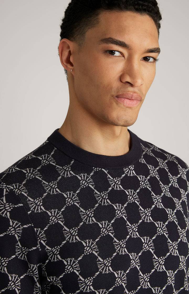 Joop Cornflower-Pullover Ravon in Navy gemustert Fabrik Onlineshop