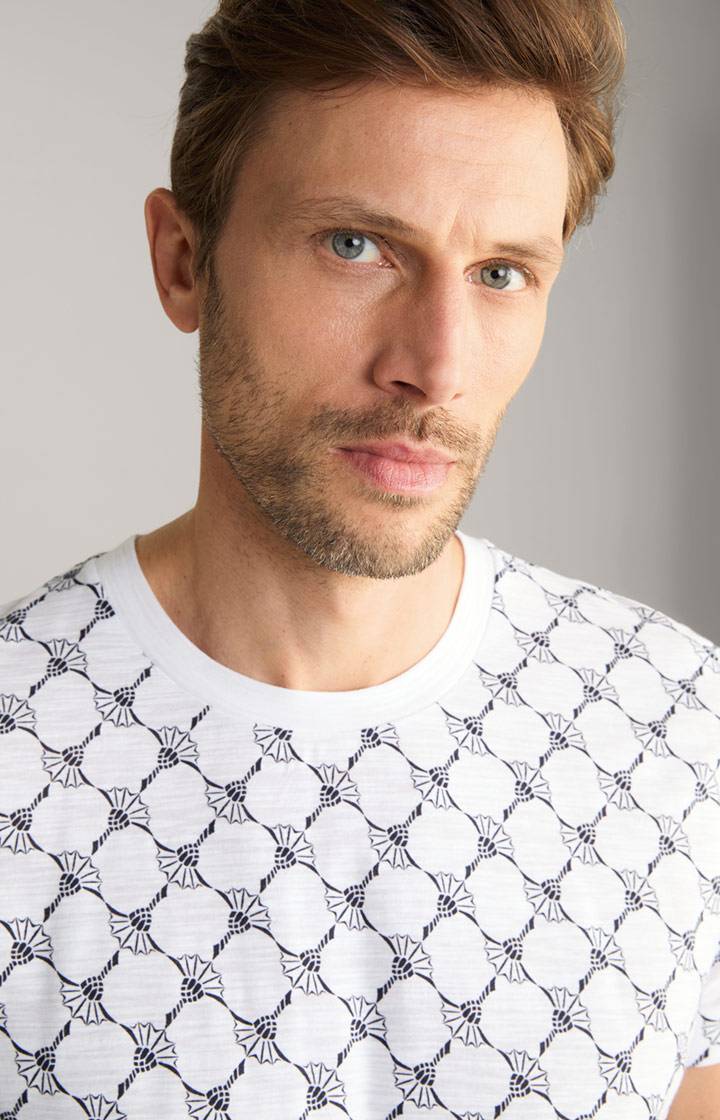 Joop Cornflower-T-Shirt Tyron in Weiß gemustert Großer Ausverkauf
