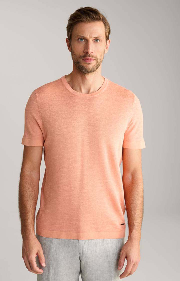 Joop Leinenmix-T-Shirt Maroso in Orange Im Verkauf