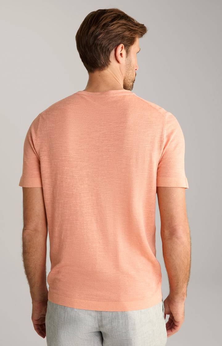 Joop Leinenmix-T-Shirt Maroso in Orange Im Verkauf