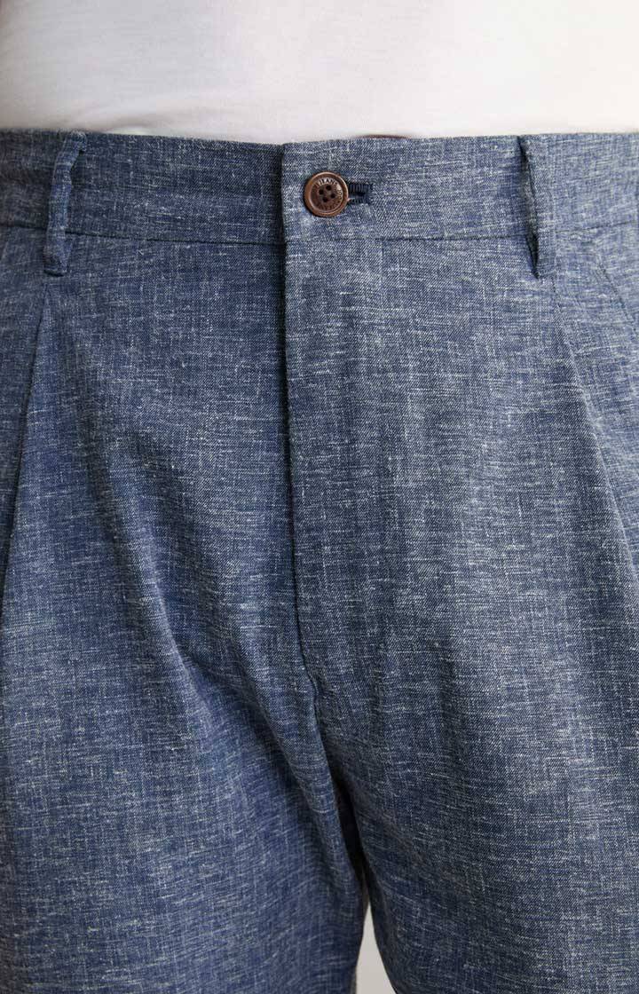 Joop Leinenmix-Chino Lead in Blau meliert Kostenloser Versand