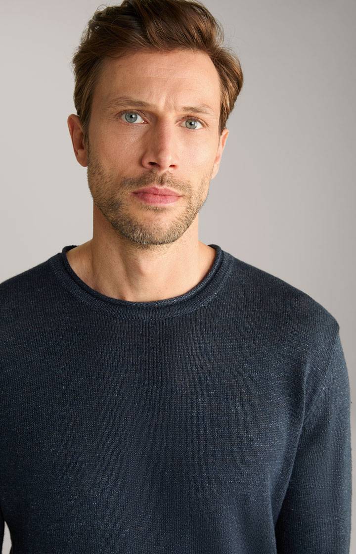 Joop Leinenmix-Pullover Mendor in Navy Fabrik Onlineshop