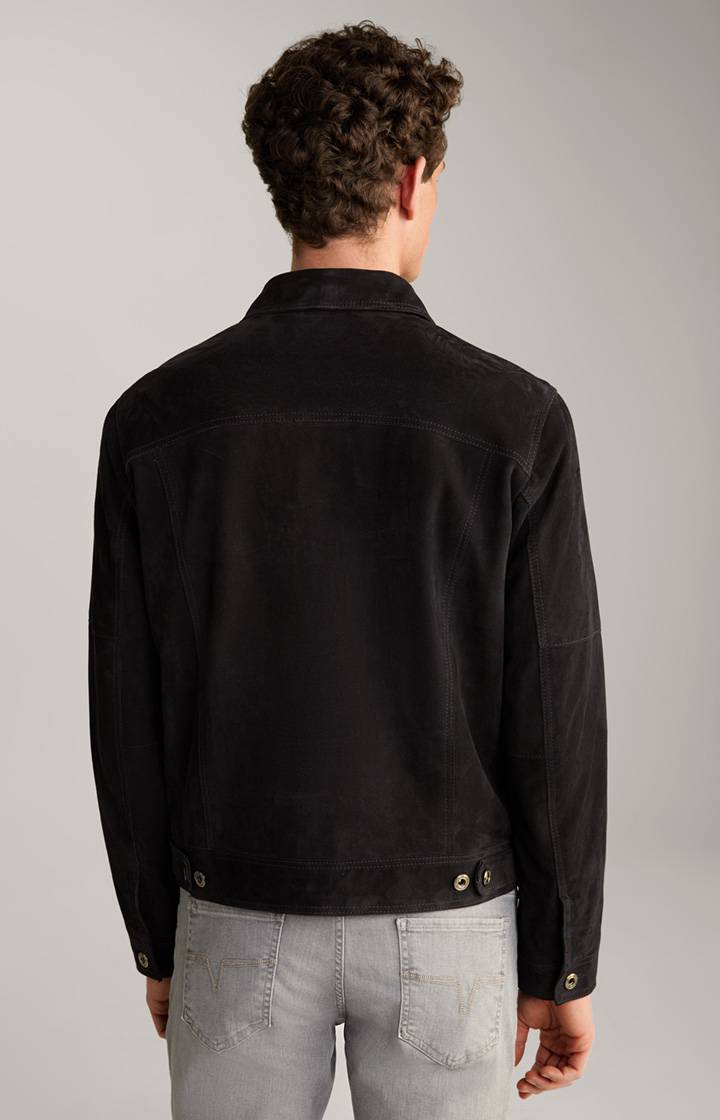 Joop Velours-Lederjacke Jean in Navy Sonderangebot der Fabrik