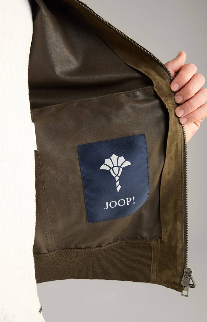 Joop Ziegenvelours-Lederjacke Pios in Oliv Riesige Rabatte