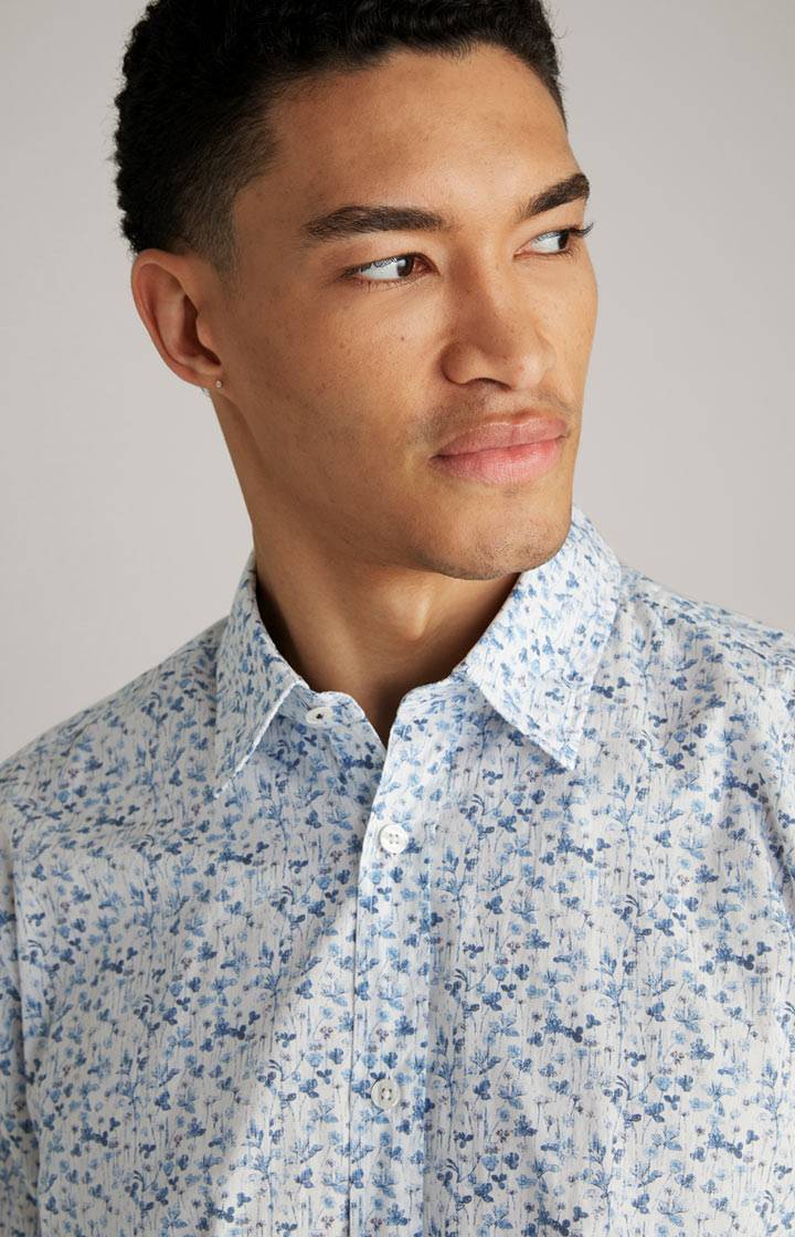 Joop Hemd Hanson in Weiß/Blau gemustert Fabrik Onlineshop