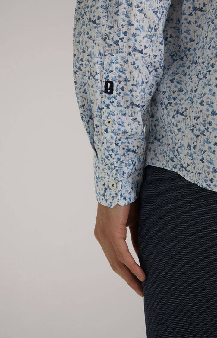 Joop Hemd Hanson in Weiß/Blau gemustert Fabrik Onlineshop