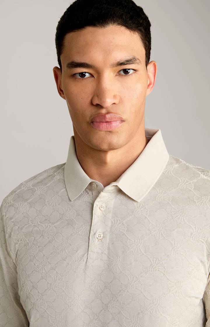 Joop Langarm-Poloshirt Pasquale in Hellbeige Zeitlich begrenztes Angebot