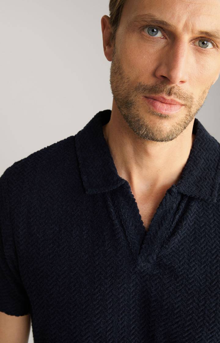 Joop Frottee-Polohemd Piero in Navy strukturiert Saisonale Angebote
