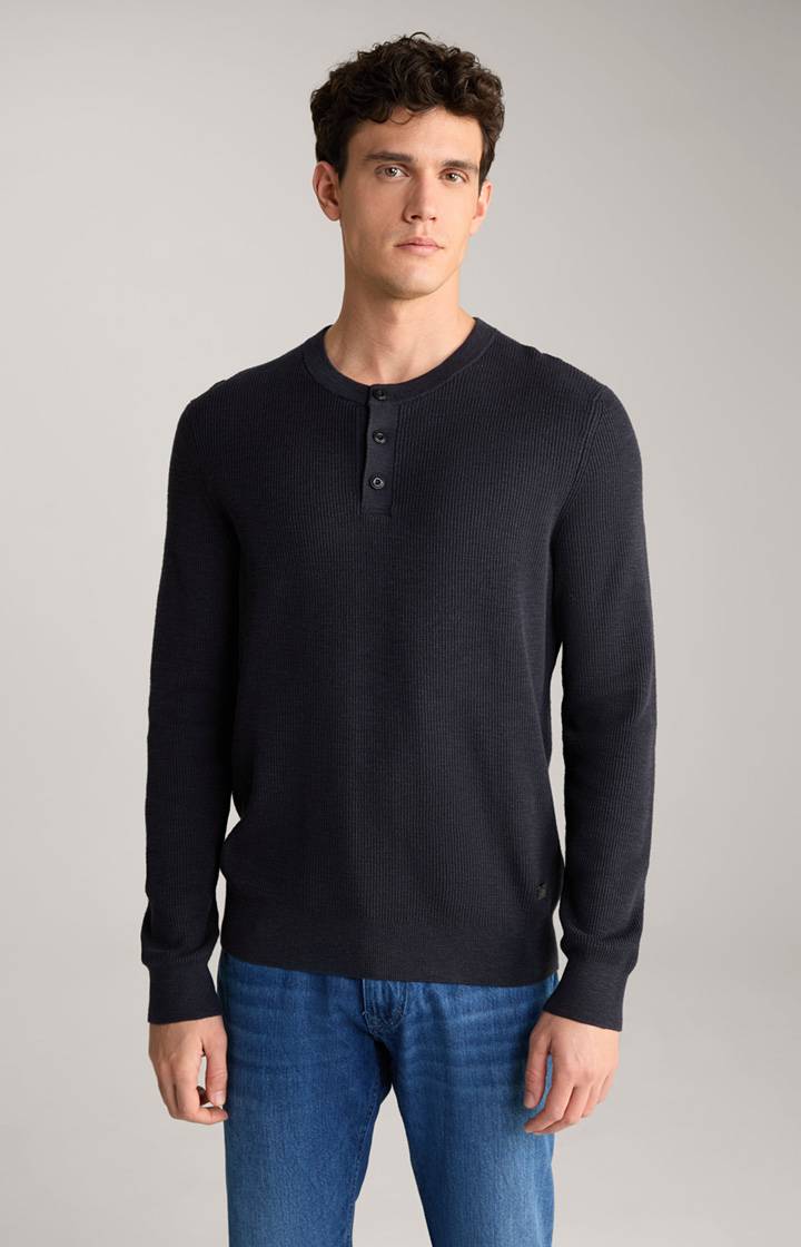 Joop Strickpullover Henley in Navy Kostenloser Versand international