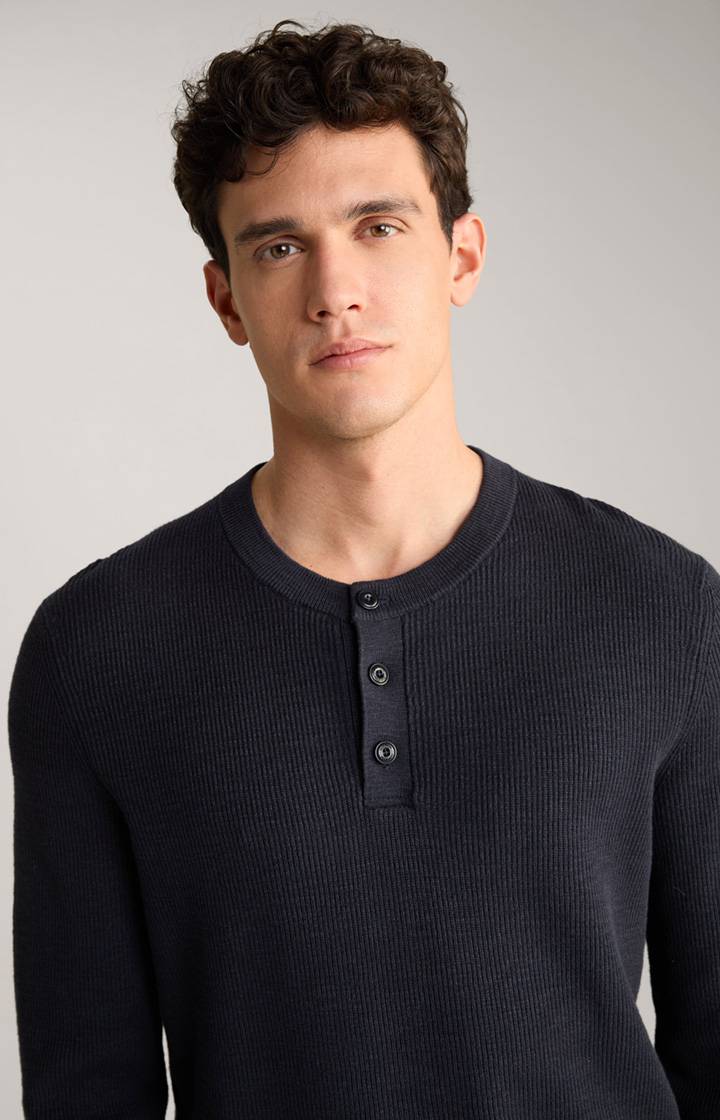 Joop Strickpullover Henley in Navy Kostenloser Versand international