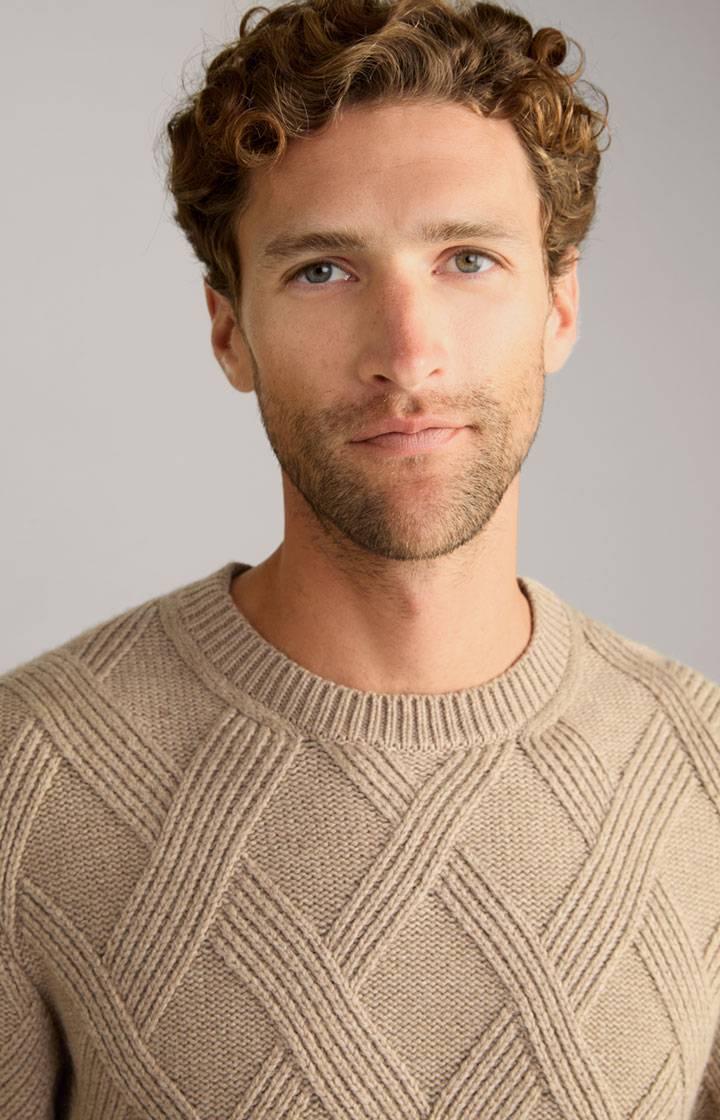 Joop Cashmere-Mix-Pullover Diamondo in Hellbraun Outlet