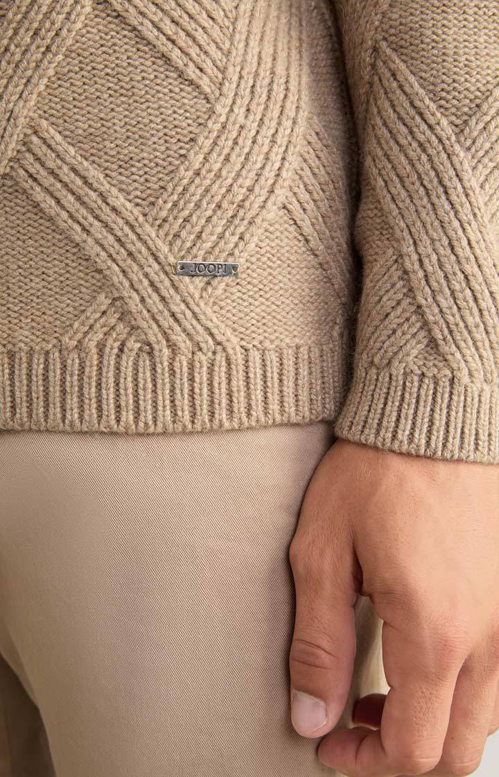 Joop Cashmere-Mix-Pullover Diamondo in Hellbraun Outlet