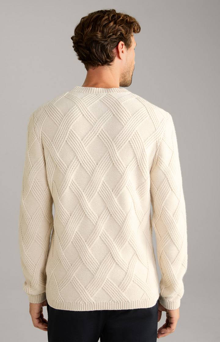 Joop Cashmere-Mix-Pullover Diamondo in Beige Verkauf